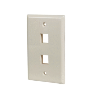Commercial Electric 2-Port Multi-Purpose Light Almond Plastic Wall Plate