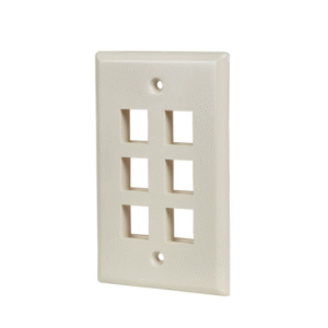 Commercial Electric 3 Port Multi-Purpose Light Almond Plastic Wall Plate